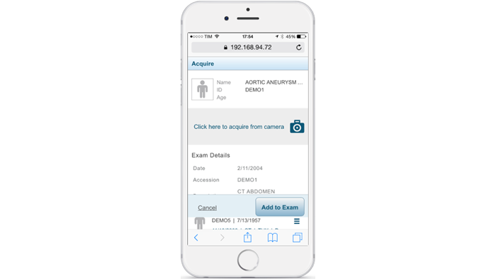 acquisition portal interface on a phone screen
